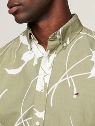 Tommy Hilfiger pánska khaki košeľa s krátkym rukávom - S (0H7)