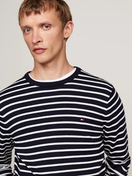 Tommy Hilfiger pánsky pruhovaný sveter - L (0A4)