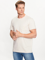 Calvin Klein pánske krémové tričko - L (ACF)