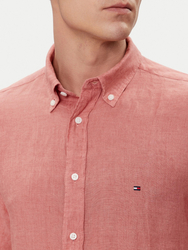 Tommy Hilfiger pánska ľanová ružová košeľa  - L (TJ5)