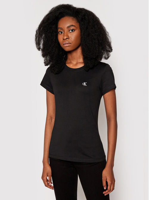 Calvin Klein dámske čierne tričko Embroidery