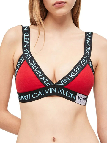 Calvin Klein dámska červená športová podprsenka