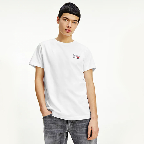Tommy Jeans pánske biele tričko CHEST LOGO