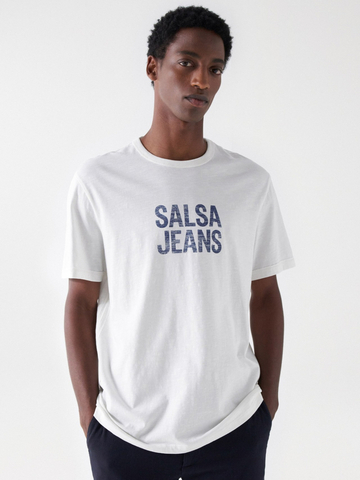 Salsa Jeans pánske biele tričko