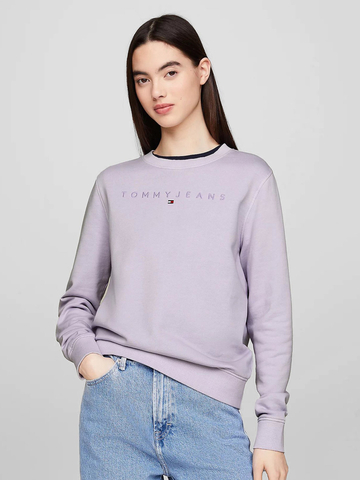 Tommy Jeans dámska fialová mikina Tonal Linear